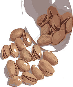 在白色背景上特写带壳的开心果健康坚果种子团体植物小吃营养水果宏观盐渍图片