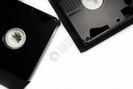 白色背景上的磁带模拟录像带贮存格式电视视频相机电影摄影娱乐图片