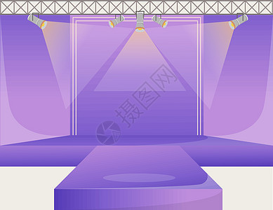 紫色跑道平台平面彩色矢量插图 空宝背景图片