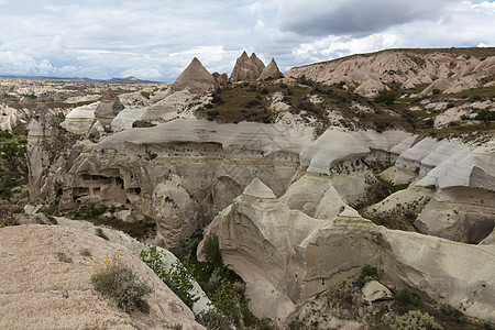 卡帕多西亚山区蜂蜜和红河谷火鸡侵蚀石头土地国家全景爬坡历史村庄石灰石图片