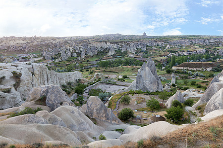 土耳其卡帕多西亚古老洞穴的景观砂岩石头风景历史公园侵蚀日落村庄爬坡建筑学图片