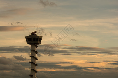 空中交通管制塔日落天空飞机场航班技术建筑建筑学指导方法空气旅行控制图片