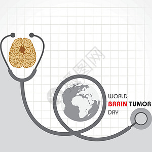世界脑瘤日6 月 8 日 适用于贺卡海报和横幅大脑生物学丝带身体药品癌症器官风暴收藏头脑图片