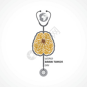 世界脑瘤日6 月 8 日 适用于贺卡海报和横幅丝带药品生物学疾病小脑插图国家癌症收藏身体图片