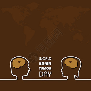 世界脑瘤日6 月 8 日 适用于贺卡海报和横幅生物学丝带身体国家插图疾病器官癌症药品头脑图片