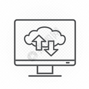 电脑显示器云服务线 ico图片