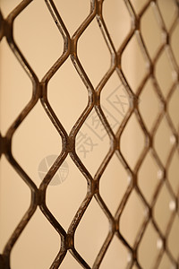 金属栅栏网安全艺术警察局绿色植物工业纤维栅栏监狱宏观塑料背景图片