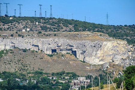 古老的岩石采石场 古代高度发达文明的证据 克里米亚半岛挖掘北风工程风景建筑旅行废墟荒野洞穴石灰石图片