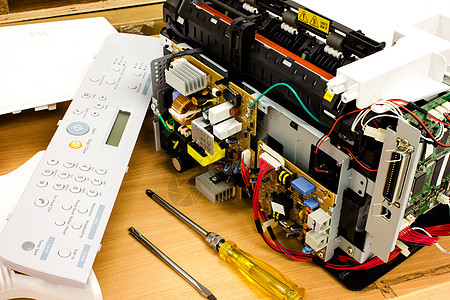 打印机扫描仪办公设备科学塑料半导体电路工厂筹码环境芯片电气宏观图片