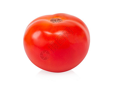 白色背景的新鲜番茄 原生菜红色蔬菜绿色食物宏观图片