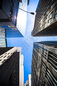 向上查看纽约天空压梯街道工作市中心城市游客地标全景历史性蓝色中心图片