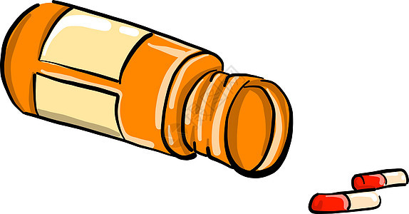 白色背景上的药瓶插图矢量标签处方塑料产品液体药品药店制药瓶子包装图片