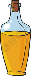 白色背景上的玻璃瓶插图矢量中的油沙拉瓶子液体包装蔬菜食物烹饪玻璃黄色营养图片