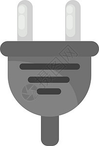 白色背景上的电缆活力插图力量电气电压金属插座插头技术图片