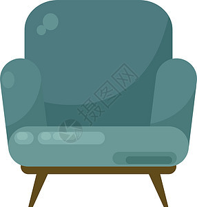 白色背景上的青色房间蓝色装饰扶手椅房子办公室黑色标识椅子沙发图片