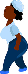 白色背景上戴帽子的护士插画矢量图片