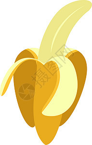 白色背景上的去皮香蕉插画矢量图片