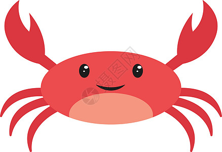 白色背景上的快乐红蟹图片