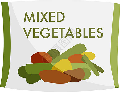 白色背景上的混合蔬菜插画矢量图片