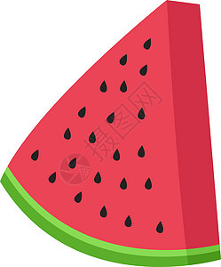 白色背景上的西瓜营养插图甜点绿色红色水果食物饮食图片