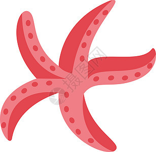 白色背景上的粉色海星插图海滩海洋动物星星卡通片标识热带背景图片