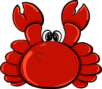 白色背景上的红蟹荒野动物插图菜单食物贝类海洋餐厅卡通片美食图片