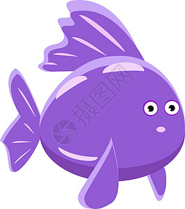钓鱼玩具白色背景上的紫色食物钓鱼蓝色卡通片水族馆艺术动物海洋动物群插画