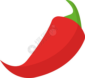 白色背景上的红辣椒插画矢量绿色香料胡椒植物辣椒蔬菜食物烹饪红色厨房图片