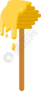 白色背景上勺子上的蜂蜜插图矢量图片