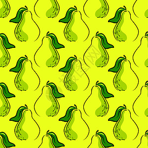白色背景上的梨形插图矢量水果菠萝绘画饮食绿色花园食物模式墙纸薄荷图片