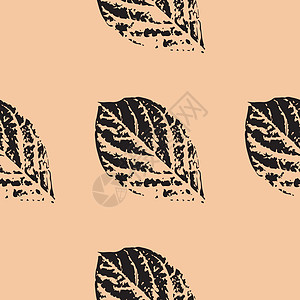 树叶的印刷品 无缝模式艺术风格异国森林纺织品叶子树木植物学印象插图图片