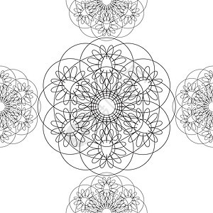 花坛城 线性图形 无缝模式 白色背景 大件物品作品万花筒花瓣装饰品女性风格孩子艺术几何学创造力图片
