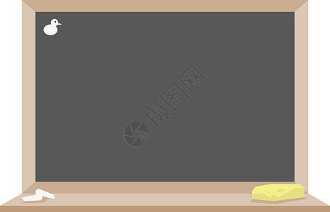 白色背景上的空白黑色粉笔横幅框架插图老师学校绿色黑板图片