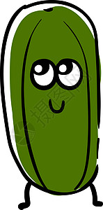 白色背景上的快乐黄瓜插画矢量烹饪卡通片饮食女性食物插图微笑健康艺术绿色图片