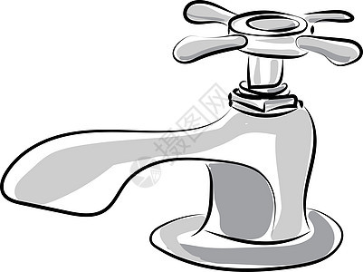 白色背景上的水槽插图矢量卫生管道脸盆卫生间盆地金属洗澡龙头浴室背景图片