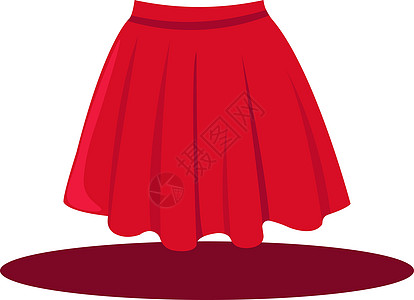 白色背景上的红色女裙插画矢量裙子魅力织物艺术衣服纺织品女孩女士女性插图图片