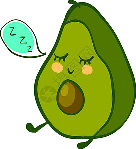 白色背景上的睡眠食物蔬菜饮食艺术营养卡通片绿色吉祥物水果乐趣图片
