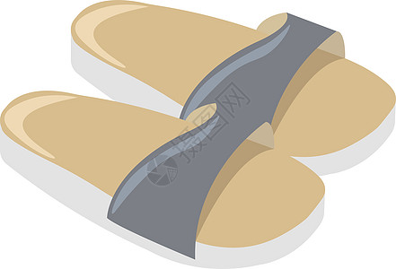 白色背景上的夏季拖鞋插画矢量图片