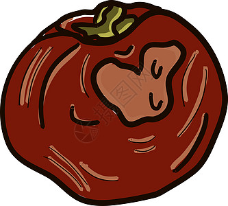 白色背景上的烂番茄插画矢量绘画垃圾夹子蔬菜小路倾倒艺术环境食物背景图片