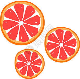 白色背景上的葡萄柚橙子热带粉色水果叶子红色食物柚子图片