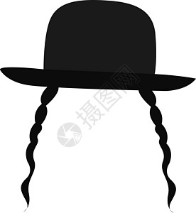 白色背景上的犹太帽子插画矢量图片