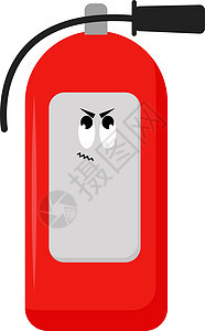 白色背景上的灭火器插图矢量预防标签火焰事故灭火泡沫安全情况危险帮助图片