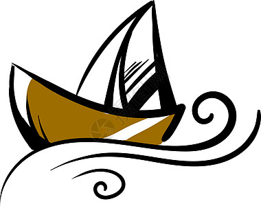 白色背景上的装饰贴纸条纹帆船分数游艇运动夹子塑料车辆船印背景图片