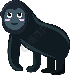 白色背景上的可爱大猩猩插画矢量乐趣丛林荒野动物园毛皮绘画野生动物动物黑猩猩卡通片图片