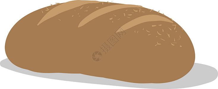 白色背景上的长营养面团小麦早餐糕点脆皮棕色小吃粮食面粉图片