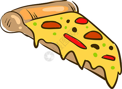 白色背景上的披萨插画矢量切片食物蔬菜营养菜单卡通片美食餐厅艺术香肠午餐图片