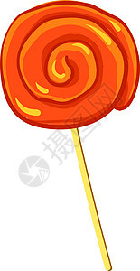 白色背景上的橙色乐趣螺旋圆圈糖果粉色漩涡甜点小吃圆形红色图片