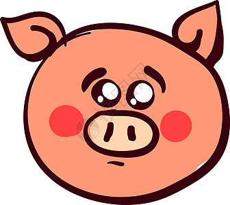 白色背景上的悲伤小猪猪肉哺乳动物吉祥物哭泣婴儿粉色农场鼻子绘画宠物图片