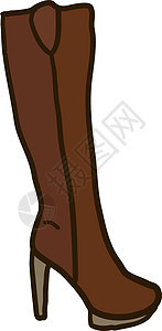 白色背景上的棕色长靴插画矢量背景图片