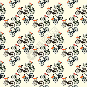 白色背景上的自行车黑色绘画车轮运输旅行打印墙纸插图车辆图片